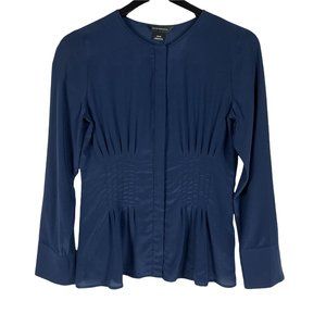 NWT Club Monaco Mabetta 100% Silk Shirt in Canyon Blue